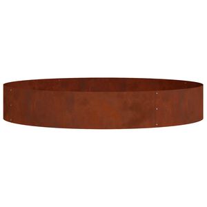 vidaXL Krukring Rostig 120 x 120 x 20 cm V&auml;derbest&auml;ndig st&aring;l