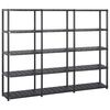 vidaXL F&ouml;rvaringshylla 5 hyllor svart 213x38x170 cm plast