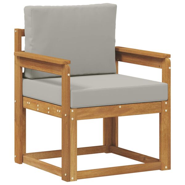 vidaXL Utomhussoffa Massivt akaciatr&auml; och polyester Naturlig