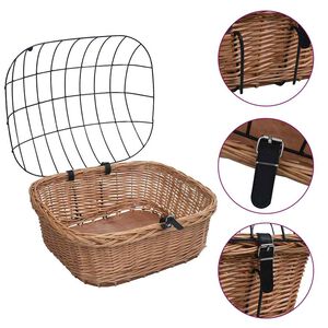 vidaXL Cykelkorg f&ouml;r hund med dyna 50x45x35 cm naturlig pil