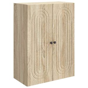 vidaXL V&auml;ggmonterat sk&aring;p Sonoma-ek 66 x 34,5 x 90 cm Konstruerat tr&auml;
