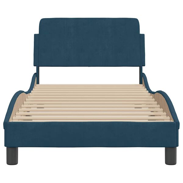 vidaXL Bed Frame with Headboard "Dover" Blue 80x200 cm Velvet