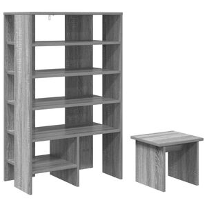 vidaXL Skosk&aring;p 2 st 62 x 35 x 100 cm Konstruerat tr&auml; Gr&aring; Sonoma