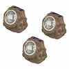 Luxform Tr&auml;dg&aring;rdsbelysning solcell LED Andes stenformad 3 st