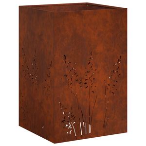 vidaXL Tr&auml;dg&aring;rdsplanterare Rostig 50 x 50 x 75 cm V&auml;derbest&auml;ndig st&aring;l