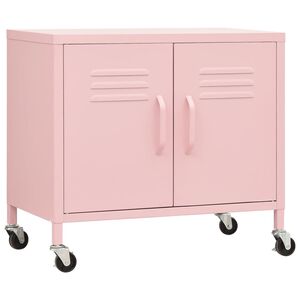 vidaXL F&ouml;rvaringssk&aring;p rosa 60x35x56 cm st&aring;l
