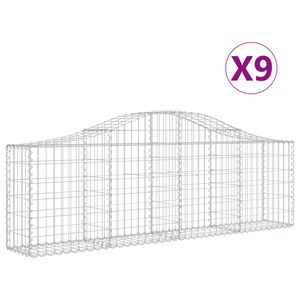 vidaXL Gabioner b&aring;gformade 9 st 200x30x60/80 cm galvaniserat j&auml;rn