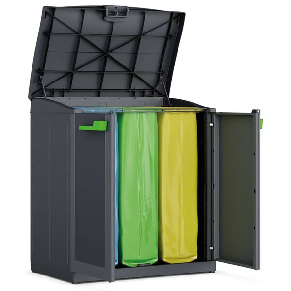 Keter Källsorteringsskåp Moby Compact Recycling System grafitgrå 100cm