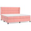 vidaXL Rams&auml;ng med madrass rosa 200x200 cm sammet