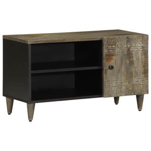 vidaXL TV-b&auml;nk ljusgr&aring; 80x31,5x46 cm massivt tr&auml; mango