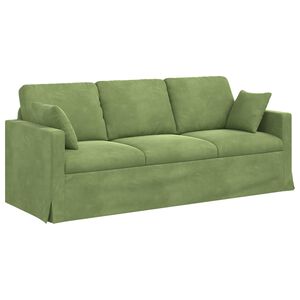 vidaXL Soffa Ljusgr&ouml;n 198 x 78 x 80 cm Sammet