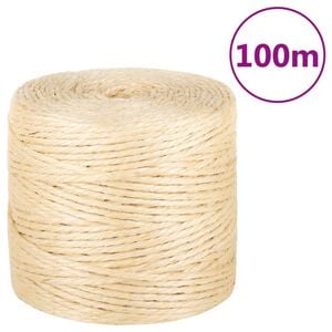 vidaXL Rep 100% sisal 4 mm 100 m