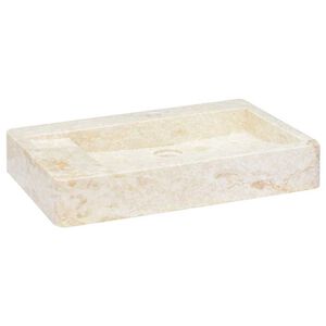 vidaXL Handfat gr&auml;ddvit 58x39x10 cm marmor