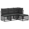 vidaXL Utomhussoffset Svart Polyester