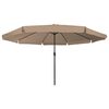 vidaXL Trädgårdsparasol Taupe och svart 395 x 395 x 245 cm