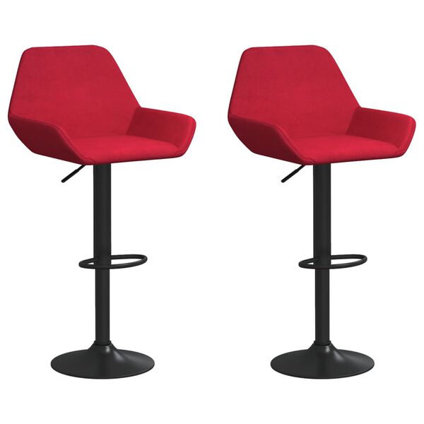 vidaXL Barstolar 2 st vinr&ouml;d sammet