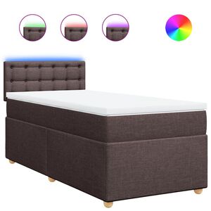 vidaXL Rams&auml;ng med madrass m&ouml;rkbrun 80x200 cm tyg
