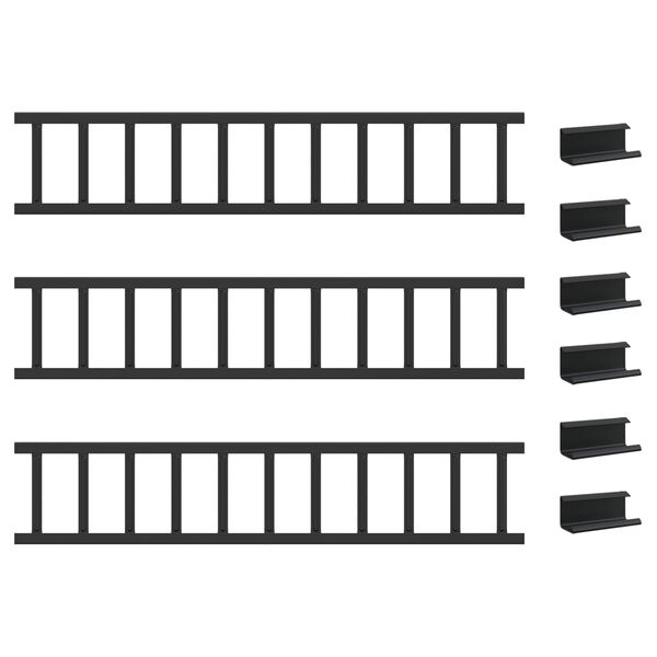vidaXL Taksn&ouml;skydd Svart 300 x 2,5 x 20 cm St&aring;l