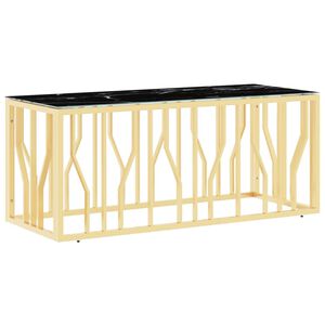 vidaXL Soffbord guld 110x45x45 cm rostfritt st&aring;l och glas