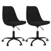 vidaXL Snurrbara matstolar 2 st svart tyg