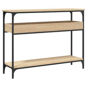 vidaXL Konsolbord med hylla Sonoma Ek 100x29x75cm konstruerat tr&auml;