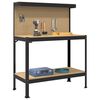 vidaXL Arbetsb&auml;nkar med hylla Svart 114 x 54 x 145 cm Konstruerat tr&auml;
