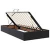 vidaXL F&ouml;rvaringss&auml;ng med LED med madrass Svart 90 x 190 cm Konstl&auml;der