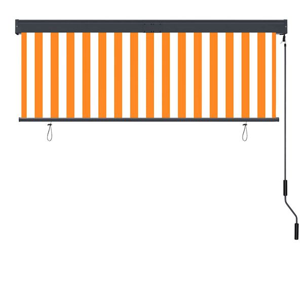 vidaXL Rullgardin utomhus 160x250 cm vit och orange
