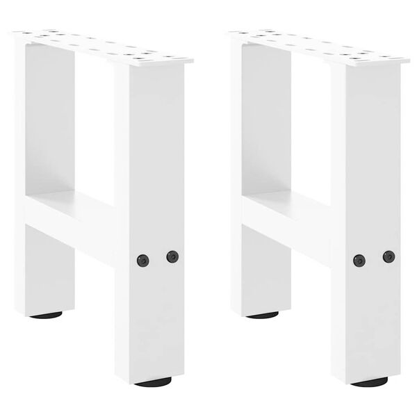 vidaXL Soffbordsben vita 2 st 40x(30-31) cm st&aring;l