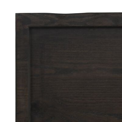 vidaXL Bänkskiva badrum mörkbrun 60x60x(2-6) cm behandlat massivt trä