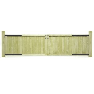 vidaXL Tr&auml;dg&aring;rdsgrindar 2 st impregnerad furu 300x75 cm
