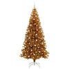 vidaXL Julgran med 300 LED-lampor med stativ Guld 240 cm PET