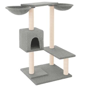 vidaXL Kattr&auml;d med kl&ouml;spelare ljusgr&aring; 82 cm