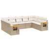 vidaXL Soffgrupp f&ouml;r tr&auml;dg&aring;rden med dynor 9 delar beige konstrotting