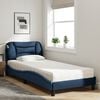 vidaXL Bed with Mattress "Hvar" Blue 90x190 cm Fabric