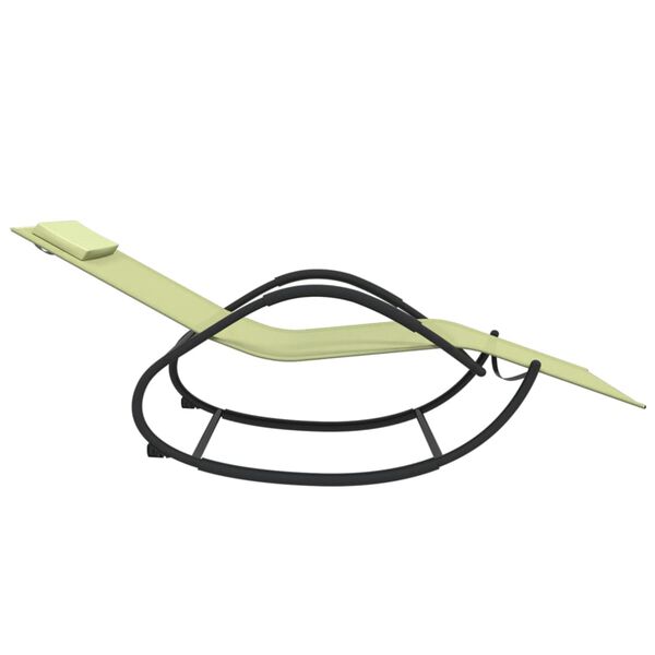 vidaXL Gungande sols&auml;ng gr&auml;ddvit st&aring;l och textilene