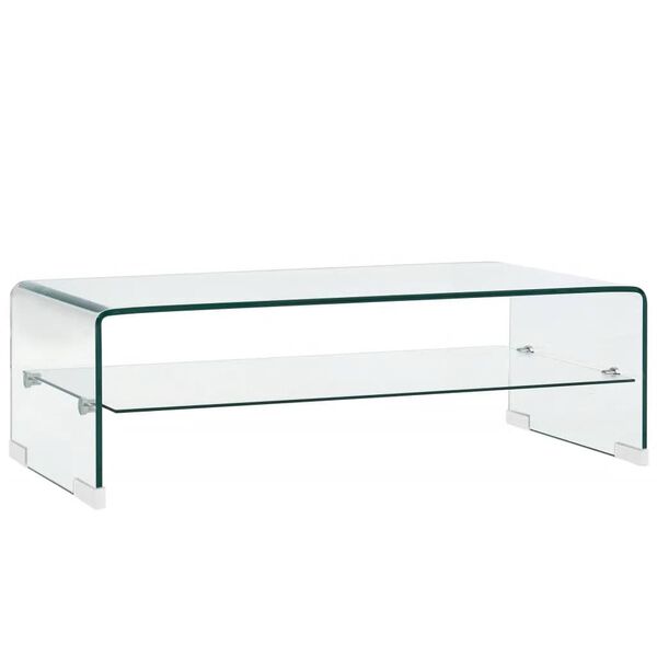 vidaXL Soffbord genomskinlig 98x45x31 cm härdat glas
