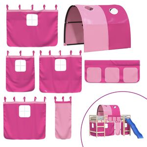 vidaXL Gardiner f&ouml;r lofts&auml;ng med tunnel rosa polyester