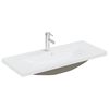 vidaXL Inbyggt handfat med blandare 91x39x18 cm keramik vit