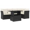 vidaXL Loungegrupp med dynor 6 delar svart konstrotting