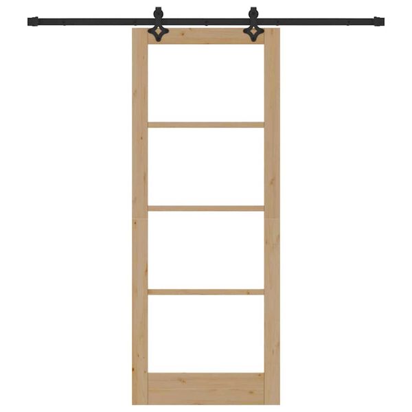 vidaXL Skjutd&ouml;rr ORKDAL Naturlig och svart 83 x 211 cm