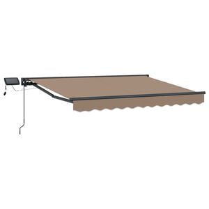 vidaXL Manuell markisram med LED-lampor Taupe 3,5 x 2 m