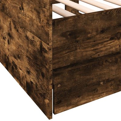 vidaXL Dagbädd med lådor rökfärgad ek 100x200 cm konstruerat trä
