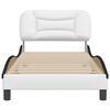 vidaXL Bed Frame without Mattress "Hvar" White and Black 80x200 cm Faux Leather