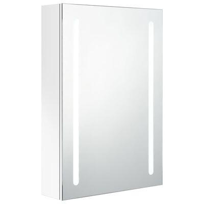 vidaXL Spegelskåp med LED vit 50x13x70 cm