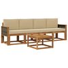 vidaXL Utomhussoffset 4 pcs Naturlig Massivt akaciatr&auml; och polyester