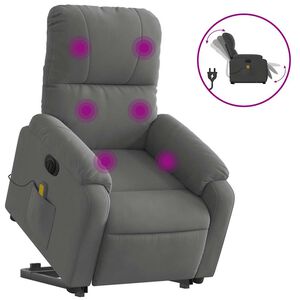 vidaXL Elektrisk massagef&aring;t&ouml;lj med uppresningshj&auml;lp mikrofibertyg