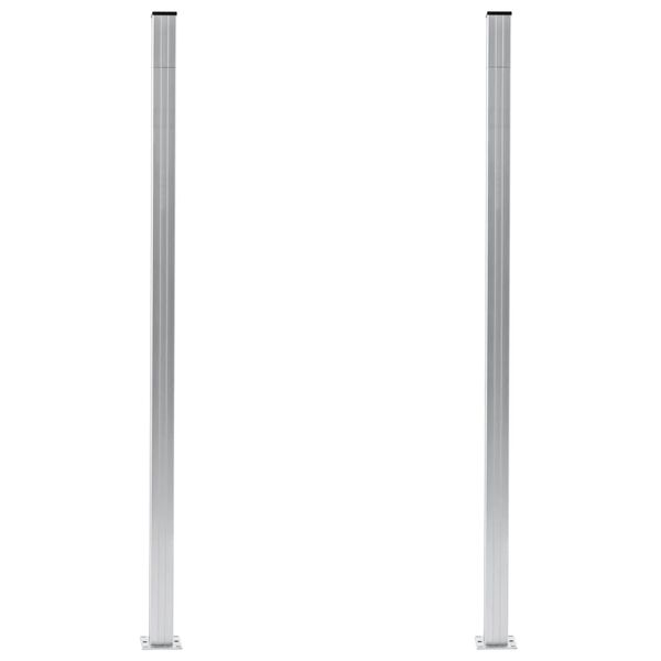 vidaXL Staketstolpar 2 st aluminium 185 cm