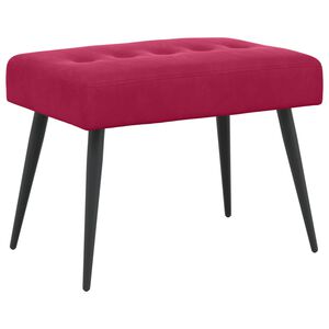 vidaXL B&auml;nk med knappar Vinr&ouml;d 60 x 40 x 45 cm Sammet