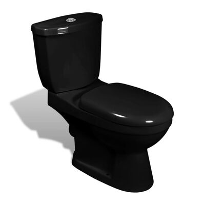 vidaXL Toalettstol med cistern svart